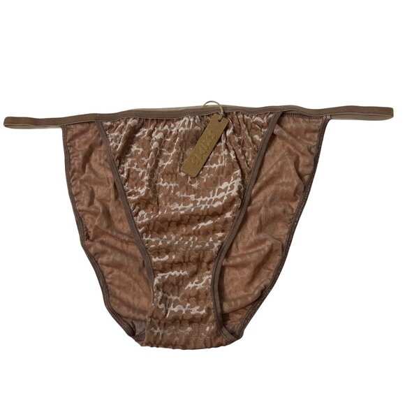SKIMS Burnout Velvet String Bikini Brief Sienna 2X - Picture 1 of 8